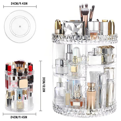 Rotating Crystal Makeup Organizer